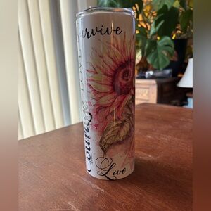 Pink Ribbon Thermal Travel Tumbler